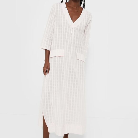 POMANDER PLACE TUCKERNUCK CAROLINA KAFTAN DRESS White Size XS - Picture 7 of 8